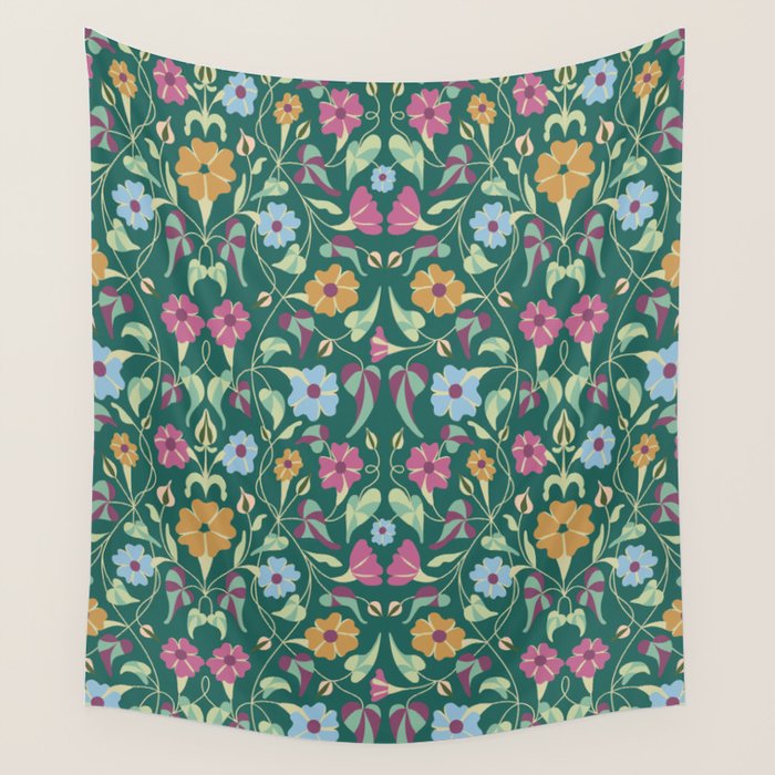 Botanical Wild Flowers Wall Tapestry Gallery Image 4