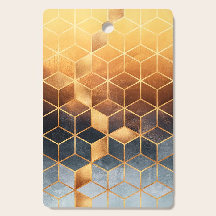 Golden Gradient Cubes Cutting Board Gallery Image 1