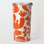 Matisse Inspired Cutouts - Abstract Painting Art Print - Red Travel Mug Gallery Image 2