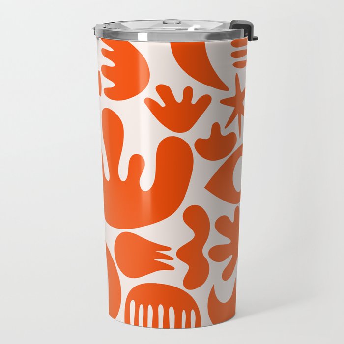 Matisse Inspired Cutouts - Abstract Painting Art Print - Red Travel Mug Gallery Image 2