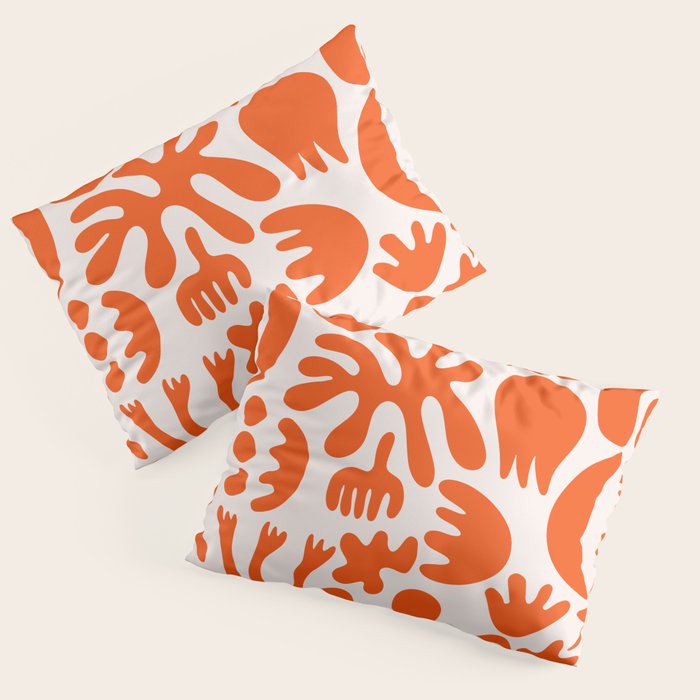 Matisse Inspired Cutouts - Abstract Painting Art Print - Red Pillow Sham Gallery Image 1