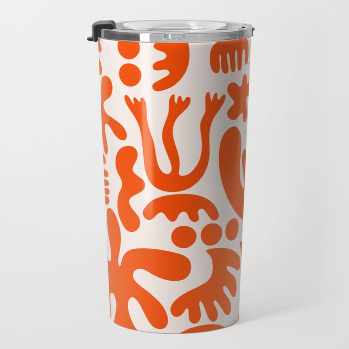 Matisse Inspired Cutouts - Abstract Painting Art Print - Red Travel Mug Gallery Image 3