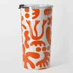 Matisse Inspired Cutouts - Abstract Painting Art Print - Red Travel Mug Gallery Image 3