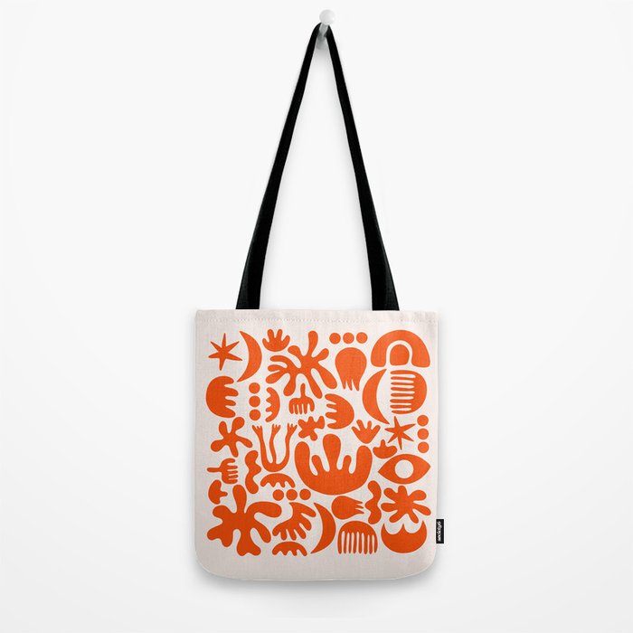 Matisse Inspired Cutouts - Abstract Painting Art Print - Red Tote Bag Gallery Image 2