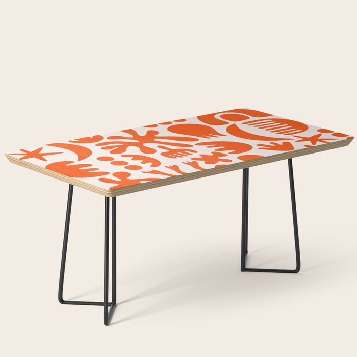 Matisse Inspired Cutouts - Abstract Painting Art Print - Red Coffee Table Gallery Image 1