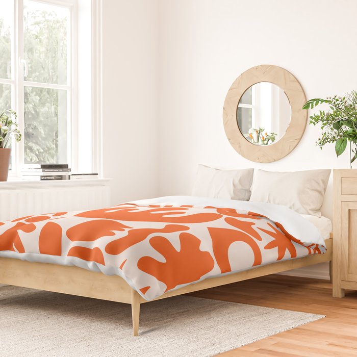 Matisse Inspired Cutouts - Abstract Painting Art Print - Red Duvet Cover Gallery Image 2