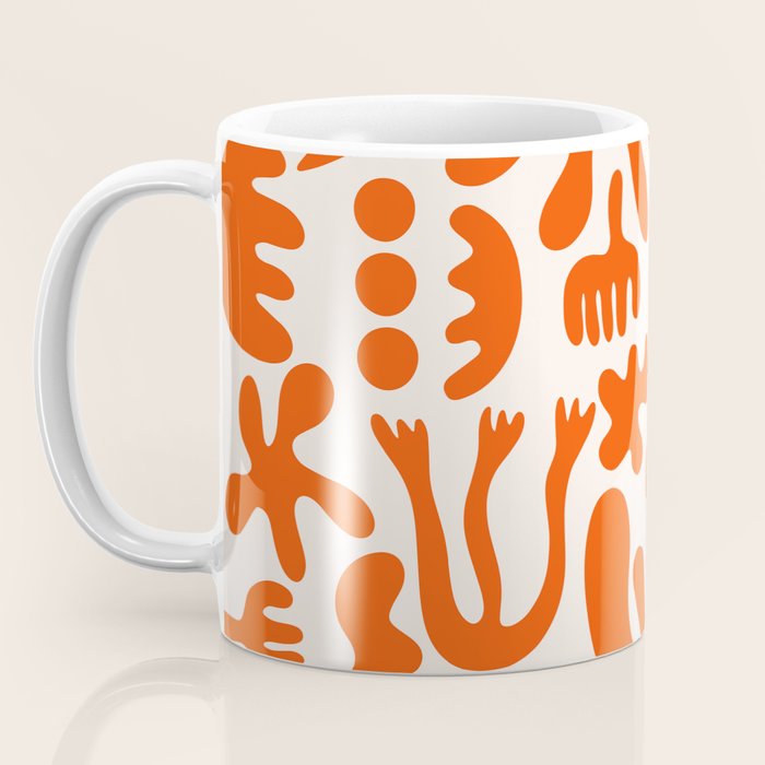 Matisse Inspired Cutouts - Abstract Painting Art Print - Red Coffee Mug Gallery Image 3
