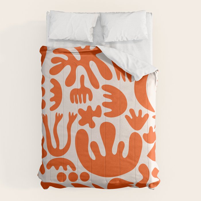 Matisse Inspired Cutouts - Abstract Painting Art Print - Red Comforter Gallery Image 6