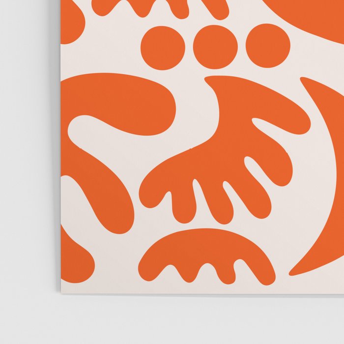 Matisse Inspired Cutouts - Abstract Painting Art Print - Red Poster Gallery Image 3