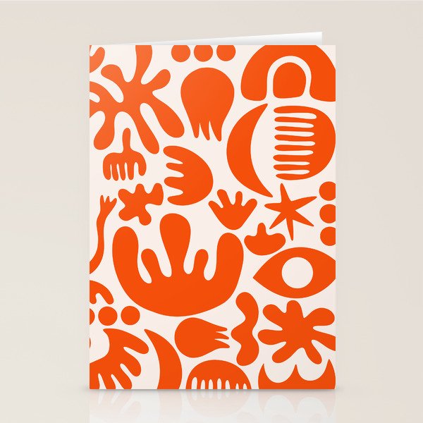 Matisse Inspired Cutouts - Abstract Painting Art Print - Red Stationery Card Gallery Image 2