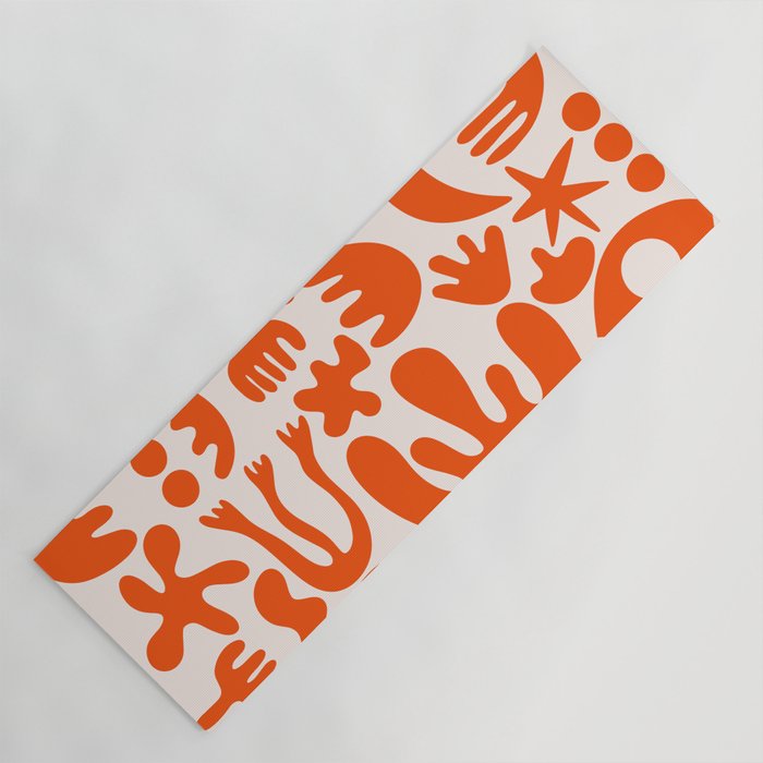 Matisse Inspired Cutouts - Abstract Painting Art Print - Red Yoga Mat Gallery Image 1