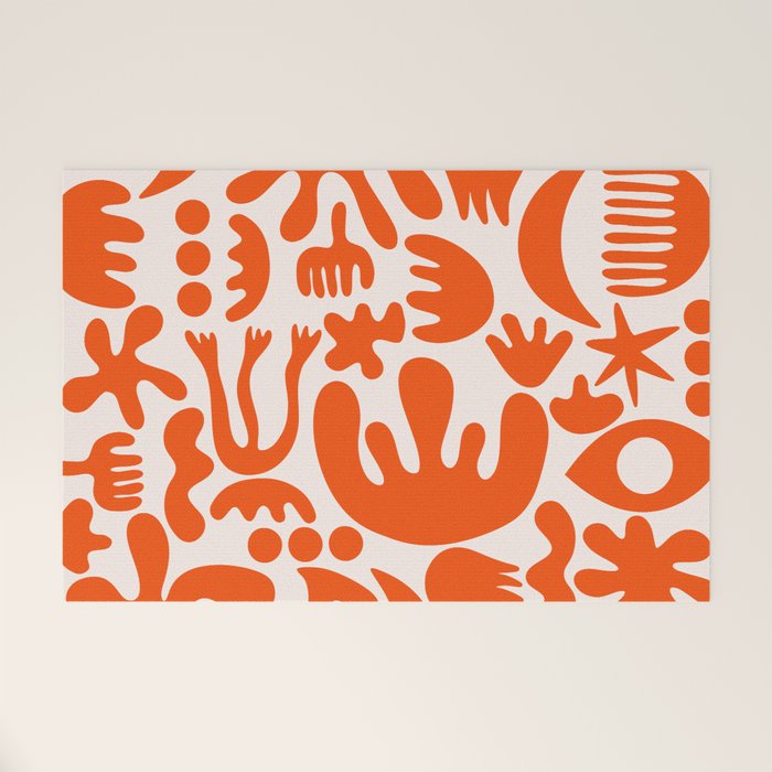 Matisse Inspired Cutouts - Abstract Painting Art Print - Red Welcome Mat Gallery Image 1