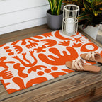 Matisse Inspired Cutouts - Abstract Painting Art Print - Red Outdoor Rug Gallery Image 2