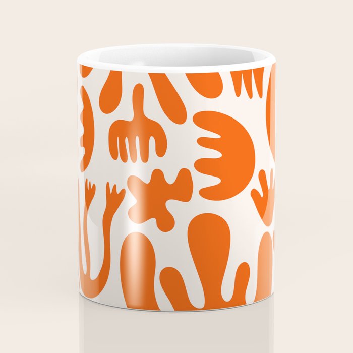 Matisse Inspired Cutouts - Abstract Painting Art Print - Red Coffee Mug Gallery Image 4
