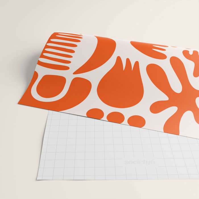Matisse Inspired Cutouts - Abstract Painting Art Print - Red Wrapping Paper Gallery Image 2