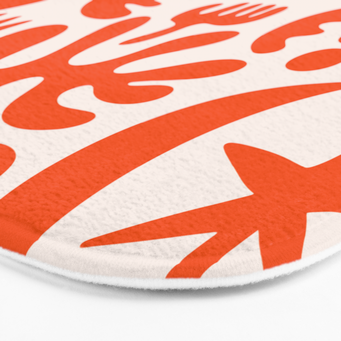 Matisse Inspired Cutouts - Abstract Painting Art Print - Red Bath Mat Gallery Image 3