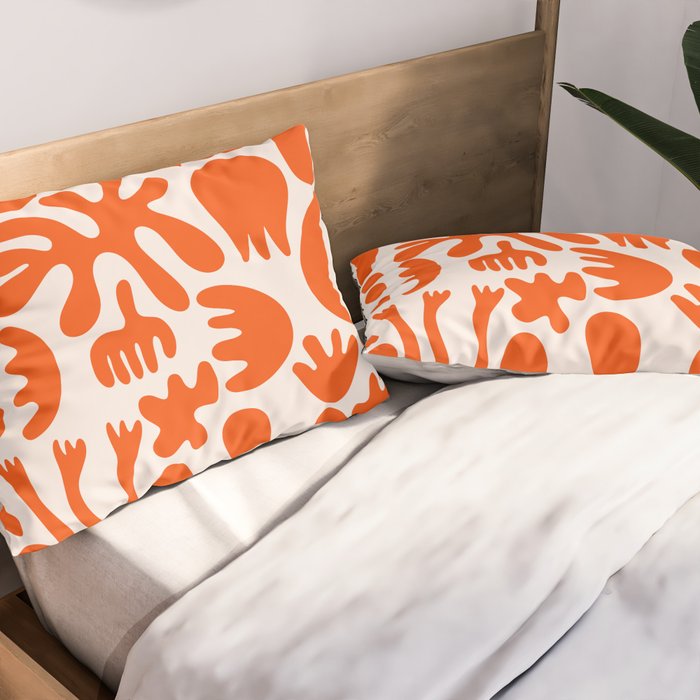 Matisse Inspired Cutouts - Abstract Painting Art Print - Red Pillow Sham Gallery Image 2