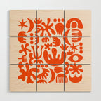 Matisse Inspired Cutouts - Abstract Painting Art Print - Red Wood Wall Art Gallery Image 1
