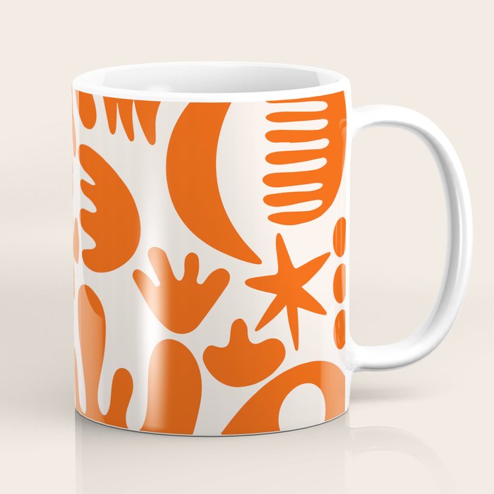 Matisse Inspired Cutouts - Abstract Painting Art Print - Red Coffee Mug Gallery Image 1