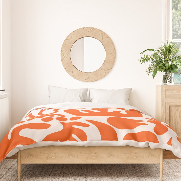Matisse Inspired Cutouts - Abstract Painting Art Print - Red Duvet Cover Gallery Image 3