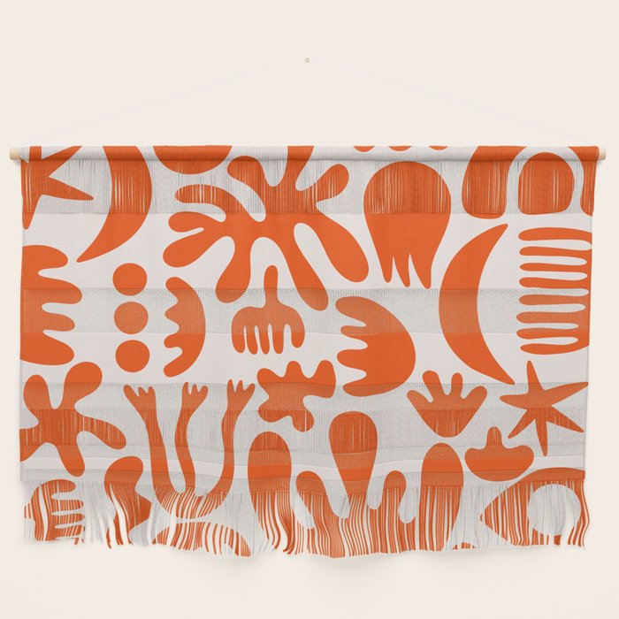 Matisse Inspired Cutouts - Abstract Painting Art Print - Red Wall Hanging Gallery Image 1