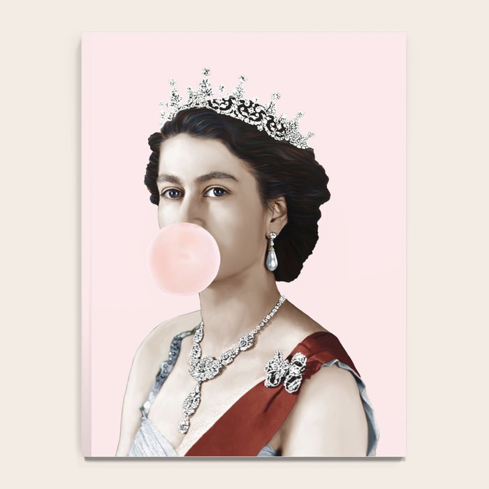 Queen Elizabeth II Blowing Pink Bubble gum Notebook Gallery Image 4