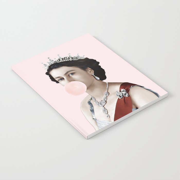 Queen Elizabeth II Blowing Pink Bubble gum Notebook Gallery Image 2