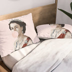 Queen Elizabeth II Blowing Pink Bubble gum Pillow Sham Gallery Image 2