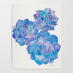 Rosette Succulents - Blue Palette Poster Gallery Image 4