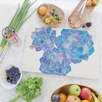Rosette Succulents - Blue Palette Cutting Board Gallery Image 2