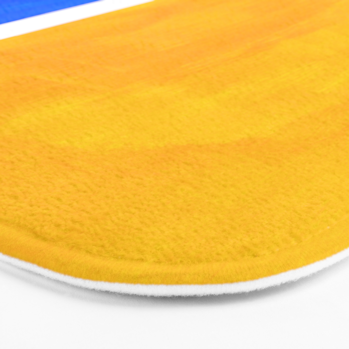 Primary Yellow Cerulean Blue Mid Century Modern Abstract Minimalist Rothko Color Field Squares Bath Mat Gallery Image 3