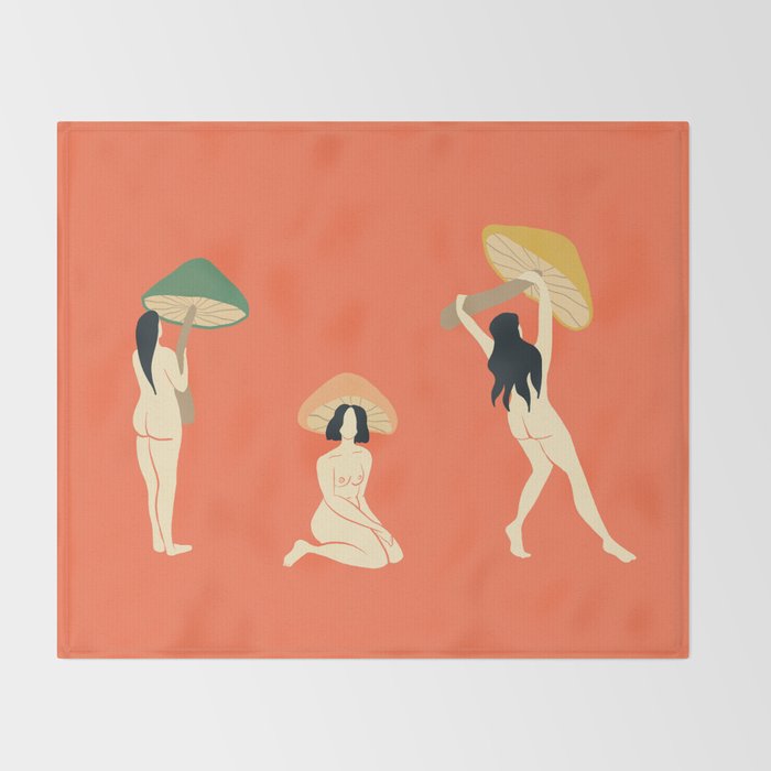 Mushroom Ladies Throw Blanket Gallery Image 2