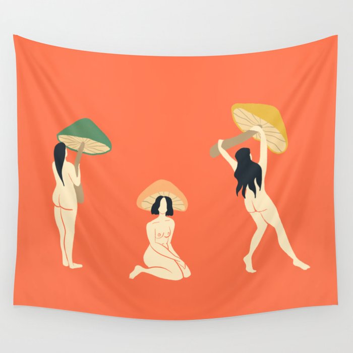 Mushroom Ladies Wall Tapestry Gallery Image 4
