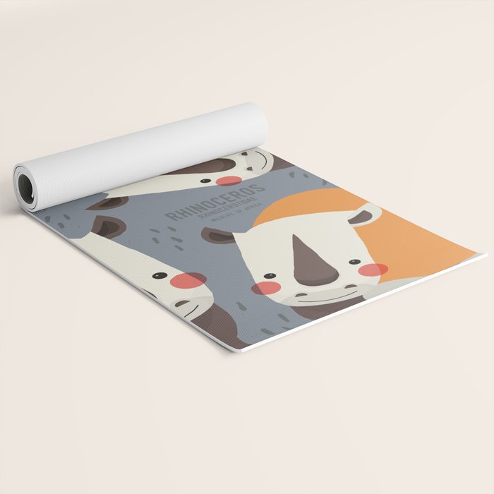 Rhinoceros, Wildlife of Africa Yoga Mat Gallery Image 2