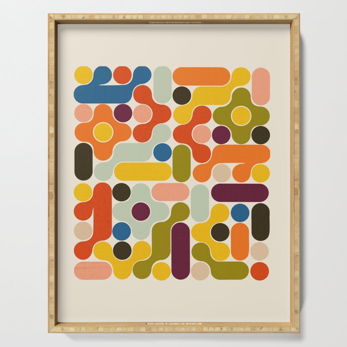 Mid Century Vivid Abstract Serving Tray Gallery Image 1