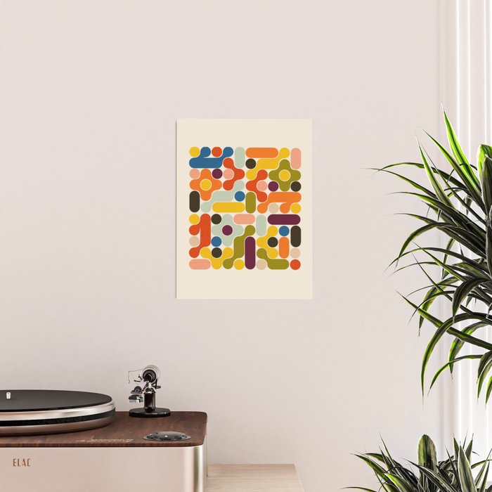Mid Century Vivid Abstract Poster Gallery Image 2
