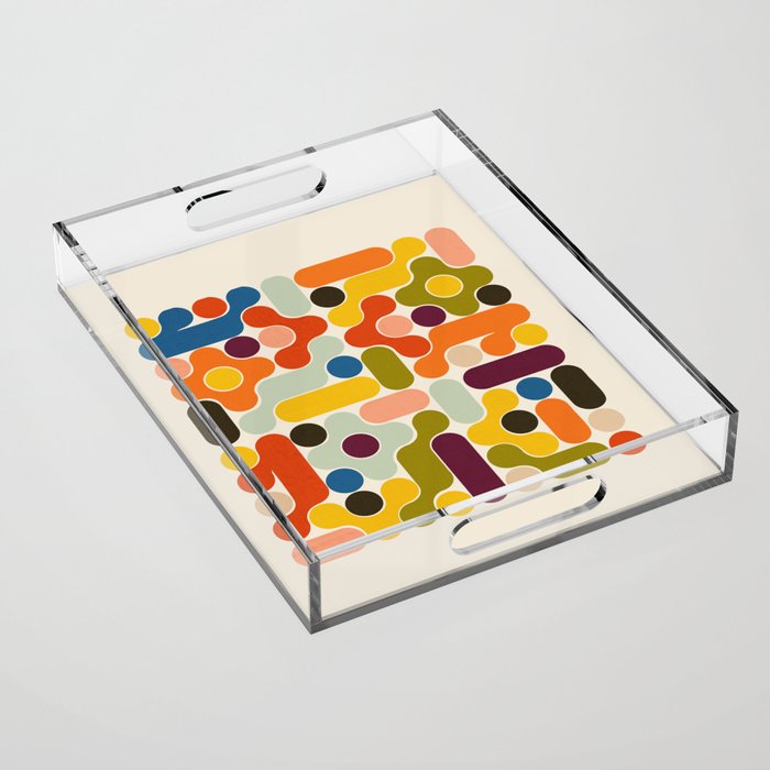 Mid Century Vivid Abstract Acrylic Tray Gallery Image 1