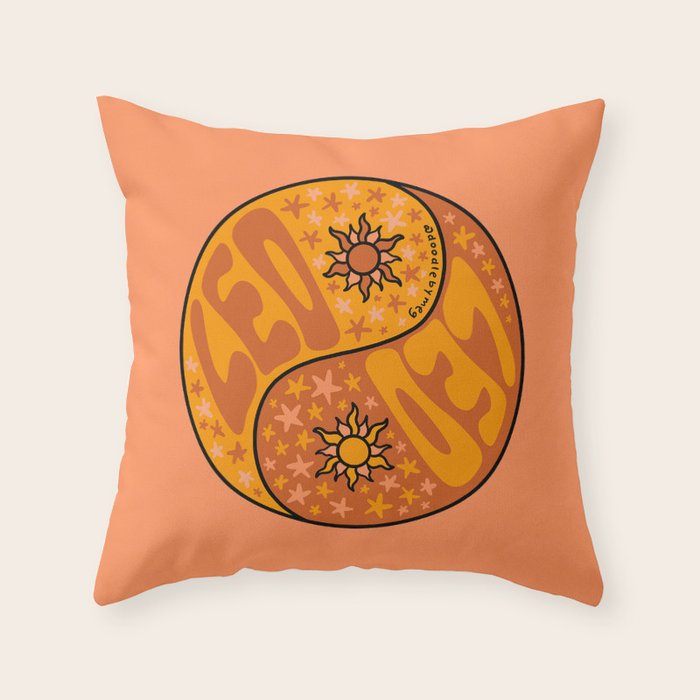 Leo Yin Yang Throw Pillow Gallery Image 1