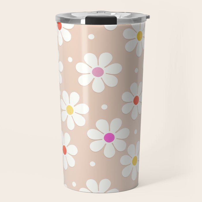 Seventies Daisies Pattern Travel Mug Gallery Image 1