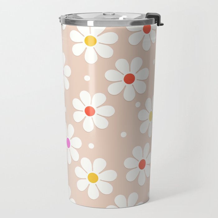 Seventies Daisies Pattern Travel Mug Gallery Image 2