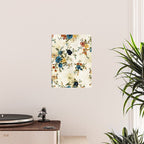 Cream Blue Yellow Floral Poster Gallery Image 2