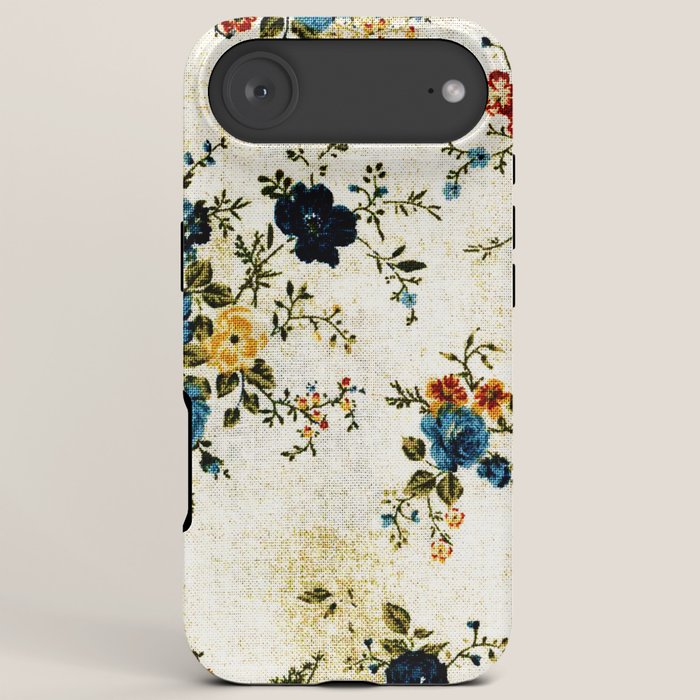 Cream Blue Yellow Floral iPhone Case Gallery Image 6