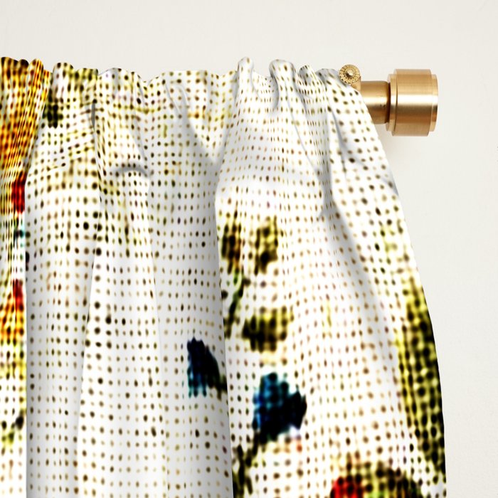Cream Blue Yellow Floral Window Curtain Gallery Image 2