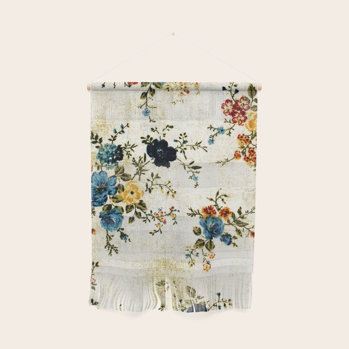 Cream Blue Yellow Floral Wall Hanging Gallery Image 1