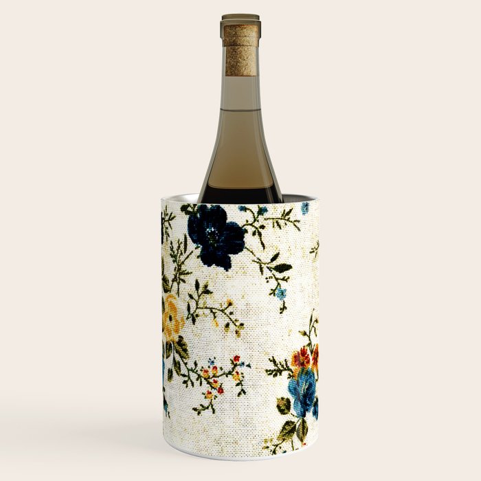 Cream Blue Yellow Floral Wine Chiller Gallery Image 1