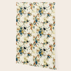 Cream Blue Yellow Floral Wallpaper Gallery Image 2