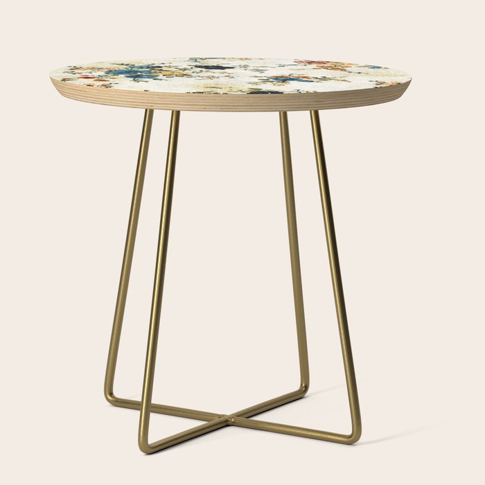 Cream Blue Yellow Floral Side Table Gallery Image 1
