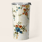Cream Blue Yellow Floral Travel Mug Gallery Image 2