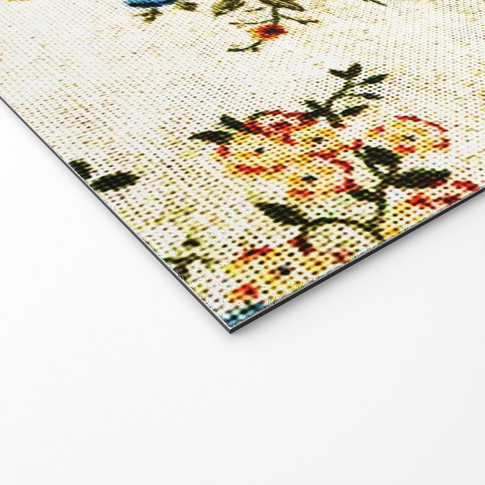 Cream Blue Yellow Floral Welcome Mat Gallery Image 2