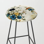 Cream Blue Yellow Floral Stool Gallery Image 2